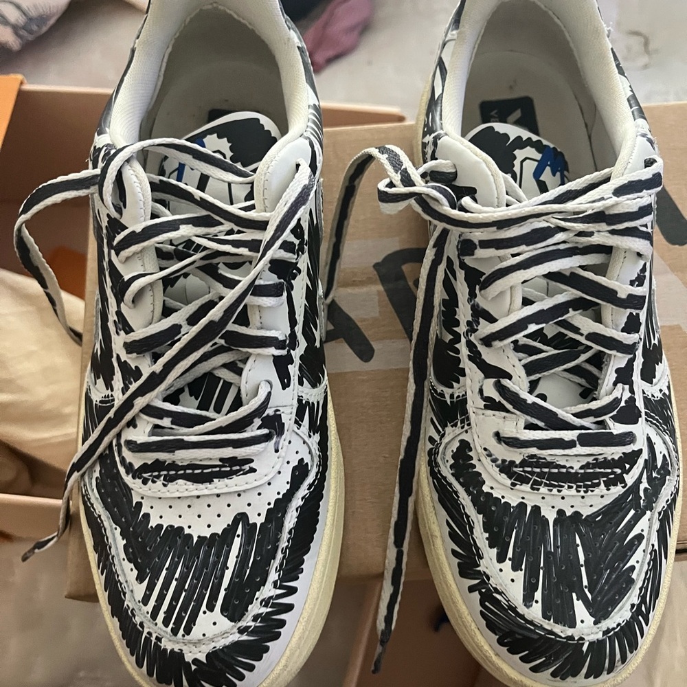 Marni Black and White Patterned Sneakers